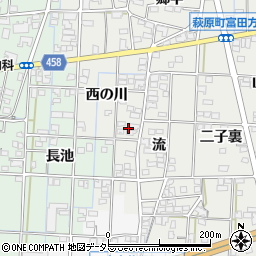 愛知県一宮市萩原町富田方西の川周辺の地図