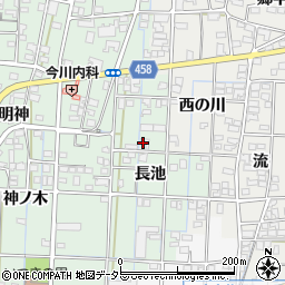 愛知県一宮市萩原町朝宮（長池）周辺の地図
