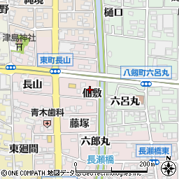 愛知県岩倉市東町仙敷周辺の地図