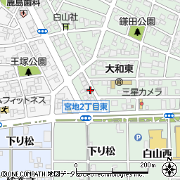 愛知県一宮市大和町宮地花池南蛇塚周辺の地図