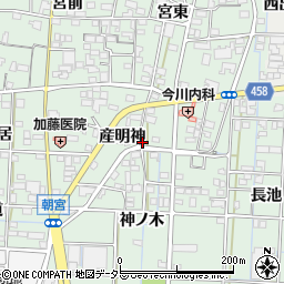 愛知県一宮市萩原町朝宮茶園1057周辺の地図