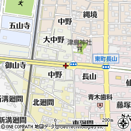 愛知県岩倉市中野町中野周辺の地図