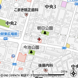 愛知県小牧市中央周辺の地図