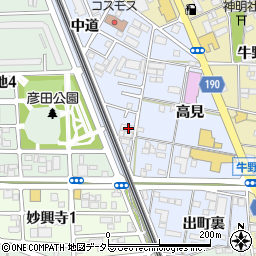 愛知県一宮市大和町宮地花池中道56-1周辺の地図