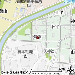 愛知県一宮市萩原町朝宮河原周辺の地図