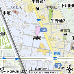 愛知県一宮市大和町宮地花池高見周辺の地図