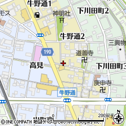 愛知県一宮市牛野通周辺の地図