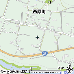 京都府綾部市西原町（札ノ前）周辺の地図