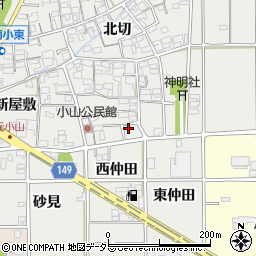 愛知県一宮市千秋町小山南屋敷10周辺の地図