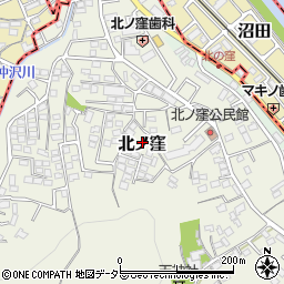 神奈川県小田原市北ノ窪周辺の地図