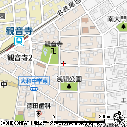 愛知県一宮市観音寺周辺の地図