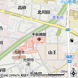 千秋病院周辺の地図