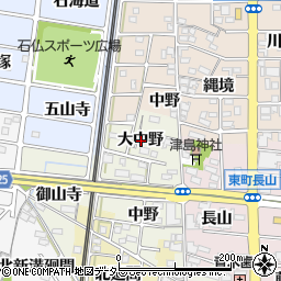 愛知県岩倉市中野町大中野周辺の地図