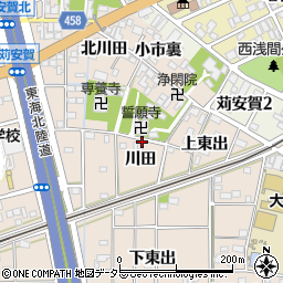 愛知県一宮市大和町苅安賀川田周辺の地図