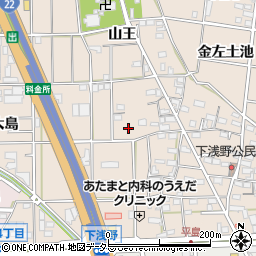 愛知県一宮市浅野山王52周辺の地図