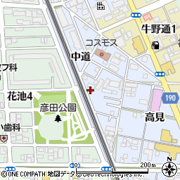 愛知県一宮市大和町宮地花池中道43-1周辺の地図
