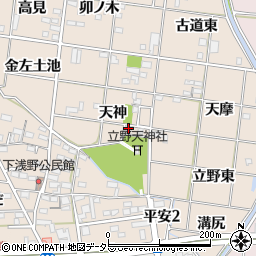 愛知県一宮市浅野（天神）周辺の地図