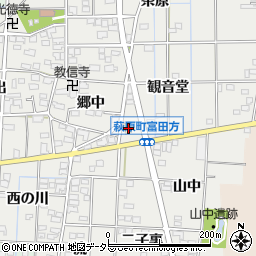 愛知県一宮市萩原町富田方観音堂54周辺の地図