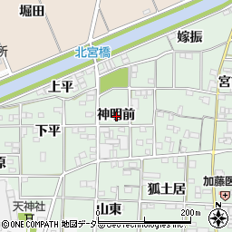 愛知県一宮市萩原町朝宮神明前周辺の地図