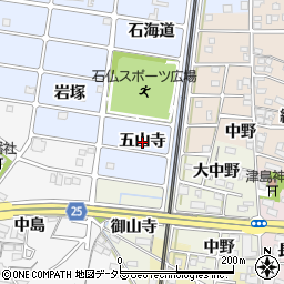 愛知県岩倉市石仏町（五山寺）周辺の地図