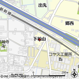 愛知県一宮市蓮池下松山周辺の地図