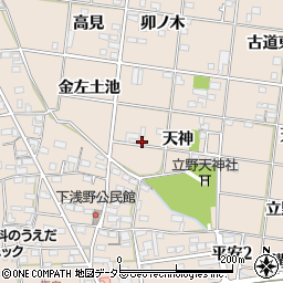 愛知県一宮市浅野天神50周辺の地図
