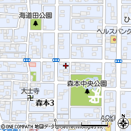 愛知県一宮市森本周辺の地図