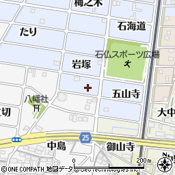 愛知県岩倉市石仏町島海道周辺の地図