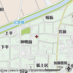 愛知県一宮市萩原町朝宮神明前14周辺の地図