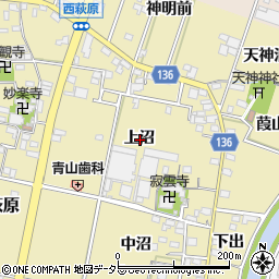 愛知県一宮市西萩原上沼周辺の地図