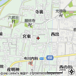 愛知県一宮市萩原町朝宮宮東1110周辺の地図
