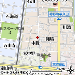愛知県岩倉市神野町中野周辺の地図