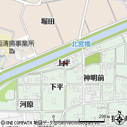 愛知県一宮市萩原町朝宮上平周辺の地図