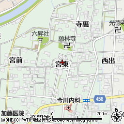 愛知県一宮市萩原町朝宮宮東1129周辺の地図