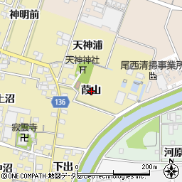 愛知県一宮市西萩原葭山周辺の地図