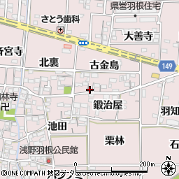 愛知県一宮市千秋町浅野羽根古金島1149周辺の地図