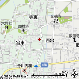 愛知県一宮市萩原町朝宮宮東周辺の地図