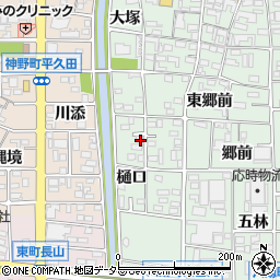 愛知県岩倉市八剱町樋口周辺の地図