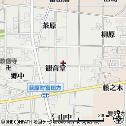 愛知県一宮市萩原町富田方観音堂14周辺の地図