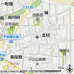 愛知県一宮市千秋町小山北切周辺の地図