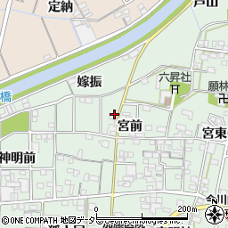 愛知県一宮市萩原町朝宮周辺の地図