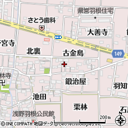 愛知県一宮市千秋町浅野羽根古金島1147周辺の地図