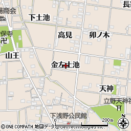 愛知県一宮市浅野金左土池周辺の地図