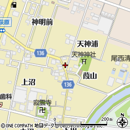 愛知県一宮市西萩原葭山1周辺の地図