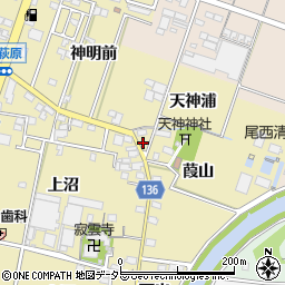 愛知県一宮市西萩原葭山2242周辺の地図