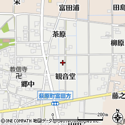 愛知県一宮市萩原町富田方観音堂7周辺の地図
