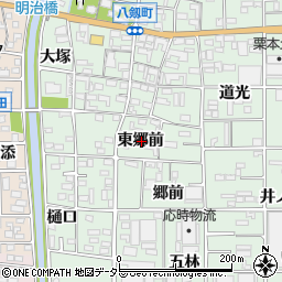 愛知県岩倉市八剱町東郷前周辺の地図