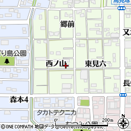 愛知県一宮市馬見塚西ノ山61周辺の地図