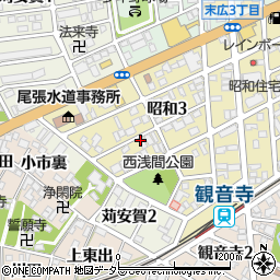 愛知県一宮市昭和3丁目周辺の地図