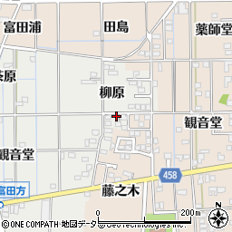 愛知県一宮市萩原町富田方柳原周辺の地図